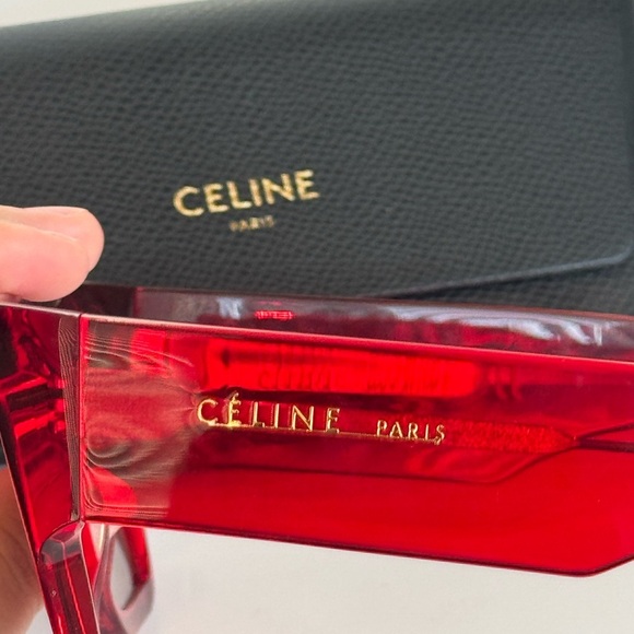 Like new Celine red 61mm exaggerated sunglasses with case - Picture 3 of 5